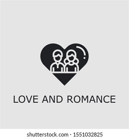 Professional vector love and romance icon. Love and romance symbol that can be used for any platform and purpose. High quality love and romance illustration.