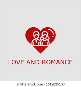 Professional Vector Love And Romance Icon. Love And Romance Symbol That Can Be Used For Any Platform And Purpose. High Quality Love And Romance Illustration.