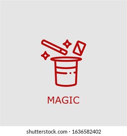 Professional vector magic icon. Magic symbol that can be used for any platform and purpose. High quality magic illustration.