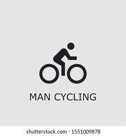 Professional vector man cycling icon. Man cycling symbol that can be used for any platform and purpose. High quality man cycling illustration.