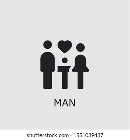Professional vector man icon. Man symbol that can be used for any platform and purpose. High quality man illustration.