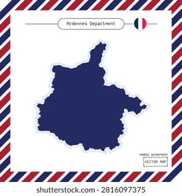  Professional vector map of Ardennes Department with clean administrative borders. Ideal for travel, education, GIS projects, editorial graphics and tourism publications.