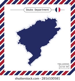 Professional vector map of Doubs Department. Ideal for tourism, GIS, educational projects, travel publications and regional administrative graphics.
