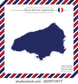Professional vector map of Seine-Maritime Department in Normandy, featuring Rouen, Étretat and the dramatic Channel coastline. Ideal for tourism, travel guides, geography and editorial design.