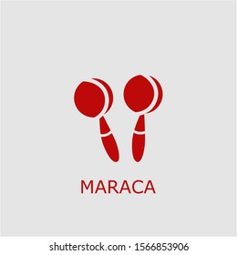 Professional vector maraca icon. Maraca symbol that can be used for any platform and purpose. High quality maraca illustration.