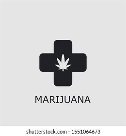 Professional vector marijuana icon. Marijuana symbol that can be used for any platform and purpose. High quality marijuana illustration.