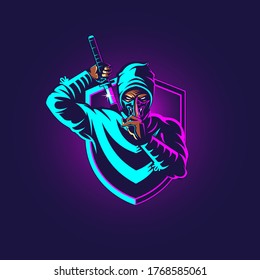 Ilustración vectorial Ninja eSport insignia
para uso comercial