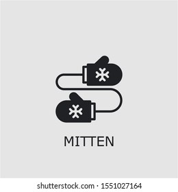 Professional vector mitten icon. Mitten symbol that can be used for any platform and purpose. High quality mitten illustration.