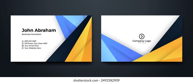Professional vector modern business card template with geometric shapes