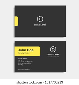 Professional Vector Modern Dark and Clean Business Card Template for Your Company