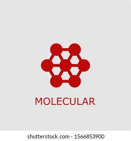 Professional vector molecular icon. Molecular symbol that can be used for any platform and purpose. High quality molecular illustration.