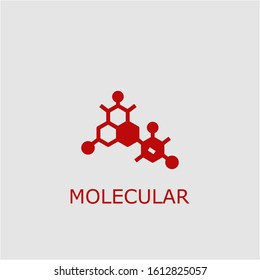 Professional vector molecular icon. Molecular symbol that can be used for any platform and purpose. High quality molecular illustration.