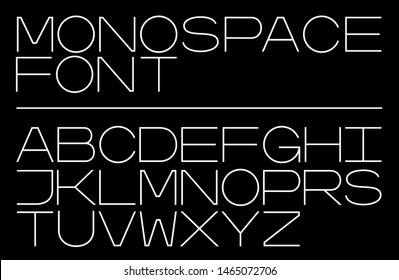 Professional vector monospaced font. Fixed width type