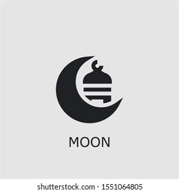 Professional vector moon icon. Moon symbol that can be used for any platform and purpose. High quality moon illustration.