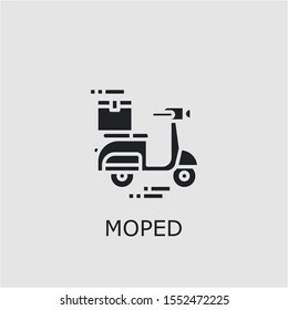 Professional vector moped icon. Moped symbol that can be used for any platform and purpose. High quality moped illustration.