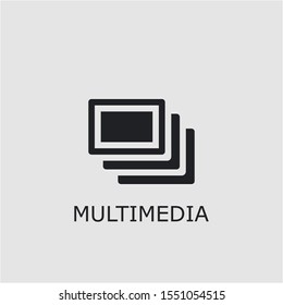 Professional vector multimedia icon. Multimedia symbol that can be used for any platform and purpose. High quality multimedia illustration.