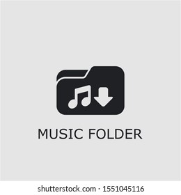 Professional vector music folder icon. Music folder symbol that can be used for any platform and purpose. High quality music folder illustration.