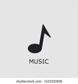 Professional vector music icon. Music symbol that can be used for any platform and purpose. High quality music illustration.