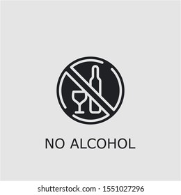 Professional vector no alcohol icon. No alcohol symbol that can be used for any platform and purpose. High quality no alcohol illustration.