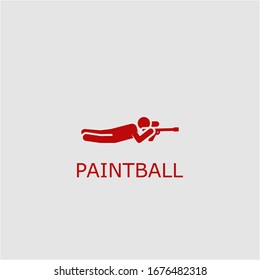 Icono de paintball vector profesional. Símbolo de bola de pintura que se puede utilizar para cualquier plataforma y propósito. Dibujo de bola de pintura de alta calidad.