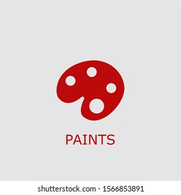 Professional vector paints icon. Paints symbol that can be used for any platform and purpose. High quality paints illustration.