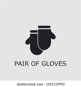 Professional vector pair of gloves icon. Pair of gloves symbol that can be used for any platform and purpose. High quality pair of gloves illustration.