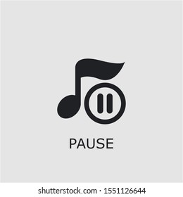 Professional vector pause icon. Pause symbol that can be used for any platform and purpose. High quality pause illustration.