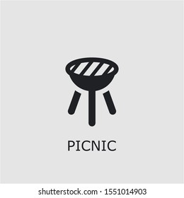 Professional vector picnic icon. Picnic symbol that can be used for any platform and purpose. High quality picnic illustration.
