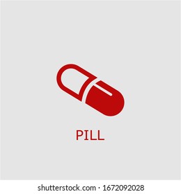 Professional vector pill icon. Pill symbol that can be used for any platform and purpose. High quality pill illustration.