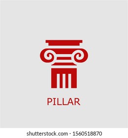Professional vector pillar icon. Pillar symbol that can be used for any platform and purpose. High quality pillar illustration.
