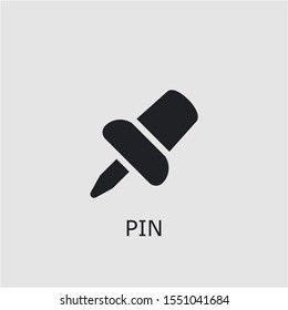 Professional vector pin icon. Pin symbol that can be used for any platform and purpose. High quality pin illustration.