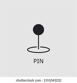 Professional vector pin icon. Pin symbol that can be used for any platform and purpose. High quality pin illustration.