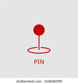 Professional vector pin icon. Pin symbol that can be used for any platform and purpose. High quality pin illustration.