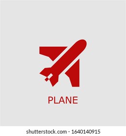 Professional vector plane icon. Plane symbol that can be used for any platform and purpose. High quality plane illustration.