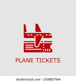 Professional vector plane tickets icon. Plane tickets symbol that can be used for any platform and purpose. High quality plane tickets illustration.