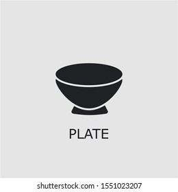 Professional vector plate icon. Plate symbol that can be used for any platform and purpose. High quality plate illustration.