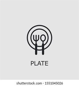 Professional vector plate icon. Plate symbol that can be used for any platform and purpose. High quality plate illustration.