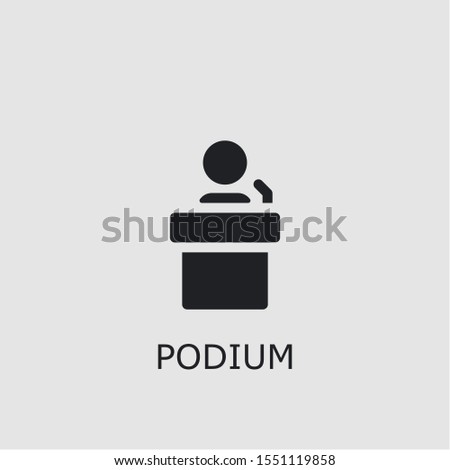 Professional vector podium icon. Podium symbol that can be used for any platform and purpose. High quality podium illustration.