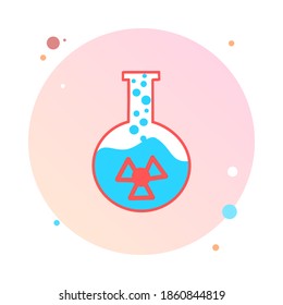 Professional vector poison tube  icon, logo in circle icon. Poison symbol that can be used for any platform and purpose. Danger grunge vector illustration sign. Radiation sign, poison sign.