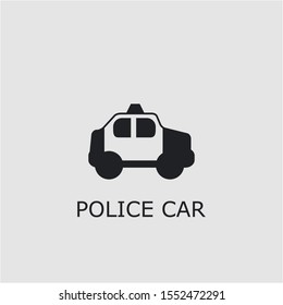 Professional vector police car icon. Police car symbol that can be used for any platform and purpose. High quality police car illustration.