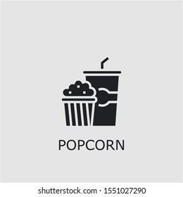 Professional vector popcorn icon. Popcorn symbol that can be used for any platform and purpose. High quality popcorn illustration.