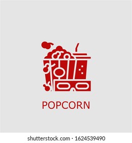 Professional vector popcorn icon. Popcorn symbol that can be used for any platform and purpose. High quality popcorn illustration.