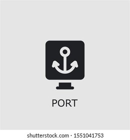 Professional vector port icon. Port symbol that can be used for any platform and purpose. High quality port illustration.