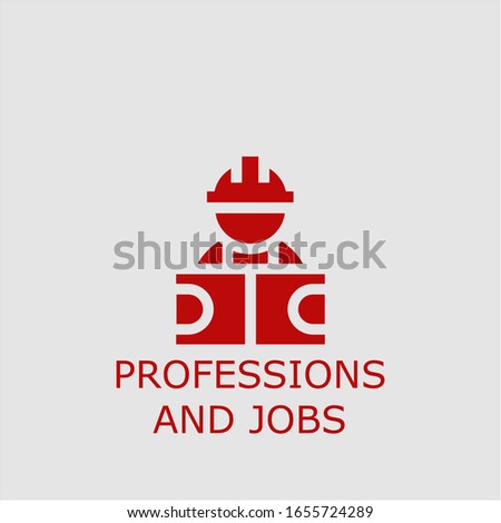 Professional vector professions and jobs icon. Professions and jobs symbol that can be used for any platform and purpose. High quality professions and jobs illustration.
