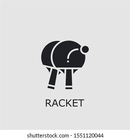 Professional vector racket icon. Racket symbol that can be used for any platform and purpose. High quality racket illustration.