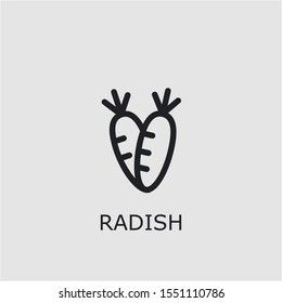 Professional vector radish icon. Radish symbol that can be used for any platform and purpose. High quality radish illustration.