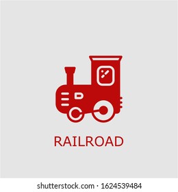 Professional vector railroad icon. Railroad symbol that can be used for any platform and purpose. High quality railroad illustration.