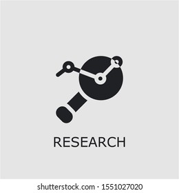 Professional vector research icon. Research symbol that can be used for any platform and purpose. High quality research illustration.