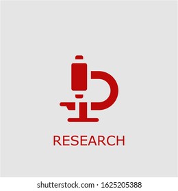 Professional vector research icon. Research symbol that can be used for any platform and purpose. High quality research illustration.