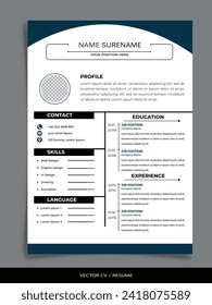 Professional Vector Resume CV Graphic template
